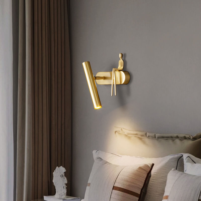 Nordic Simple Golden Man Decorative Slim Design LED Wall Sconce Lamp