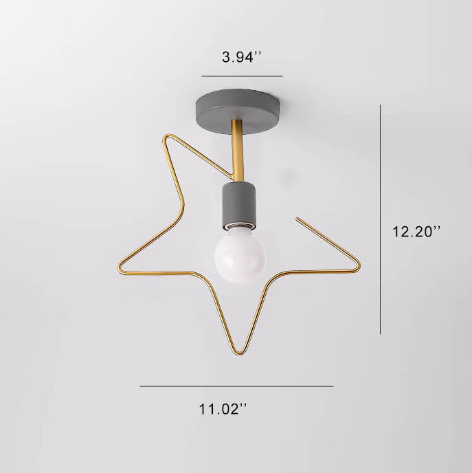 Nordic Creative Star Iron 1-Licht Semi-Flush Mount Deckenleuchte 