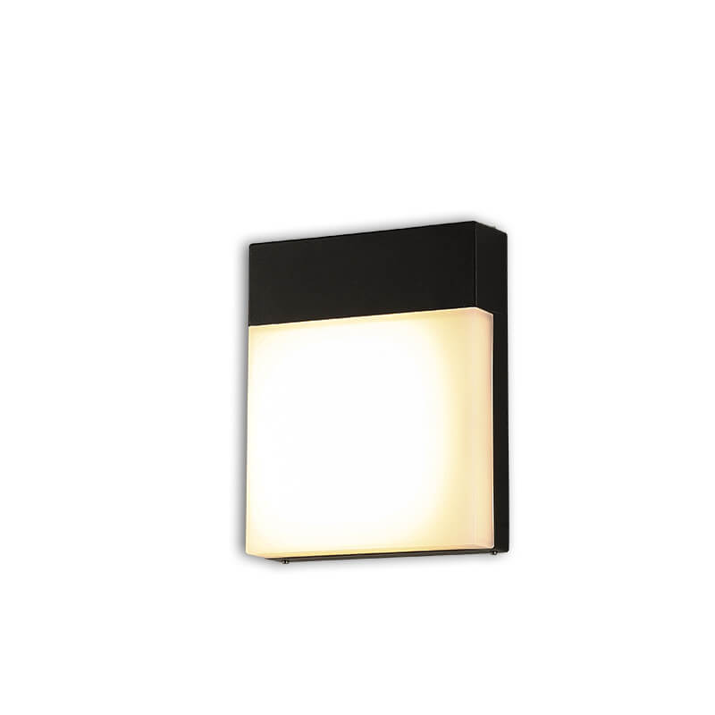 Simple Outdoor Square Frosted Aluminum Waterproof LED Wall Sconce Lamp