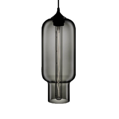 Nordic Simple Stained Glass Long Jar Design 1-Light Pendant Light