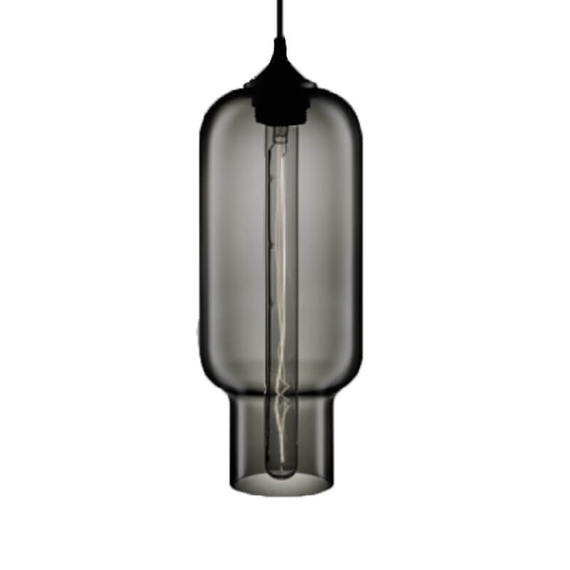 Nordic Simple Buntglas Long Jar Design 1-Licht-Pendelleuchte