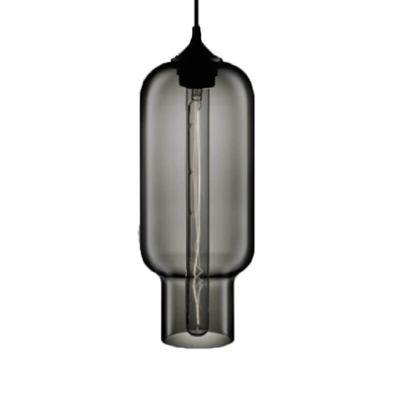 Nordic Simple Stained Glass Long Jar Design 1-Light Pendant Light