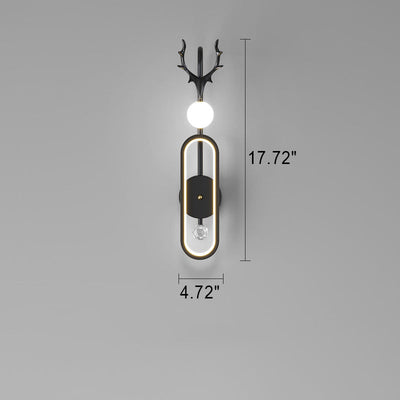 Nordic Light Luxury Geweih Kreis LED Wandleuchte 