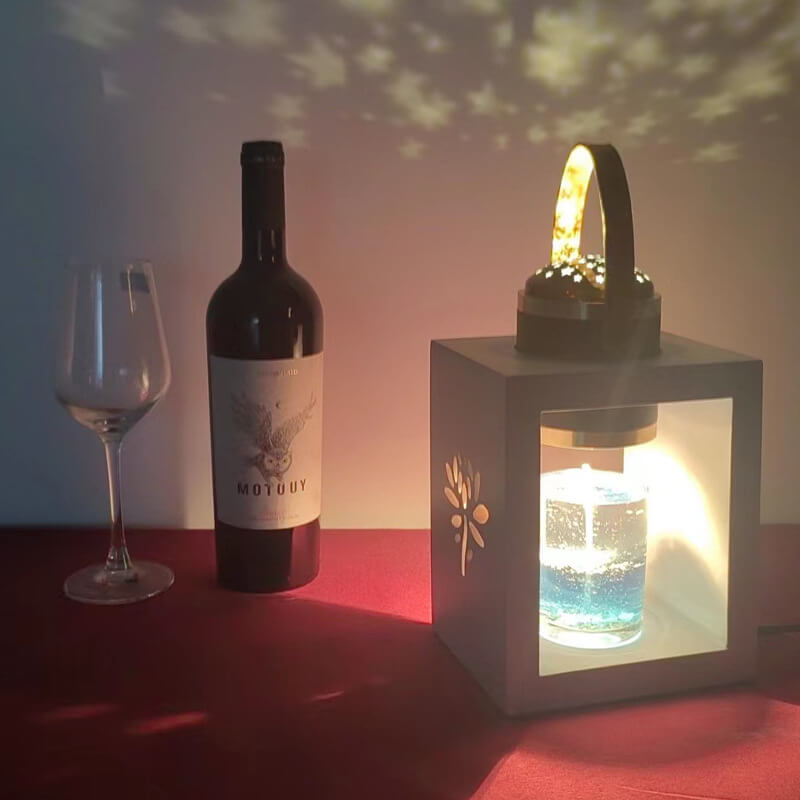 Moderne, minimalistische Massivholz-Tischlampe mit 1 Licht und schmelzendem Wachs 