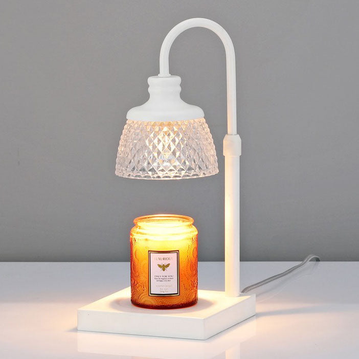 Moderne, minimalistische, einfarbige 1-Licht-Tischlampe aus schmelzendem Wachs
