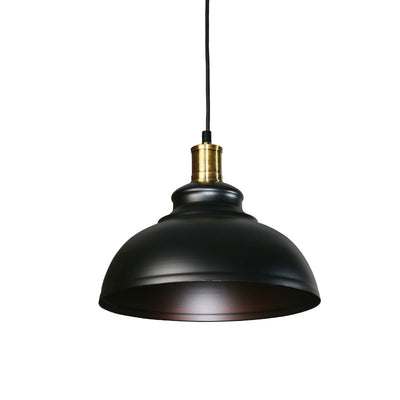 Industrial Simple Dome Round Pot Lid Iron 1-Light Pendant Light