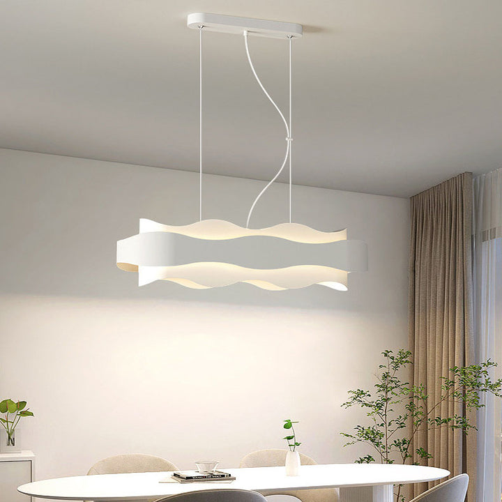 Lustre LED en acrylique rond à bande créative nordique pour îlot 