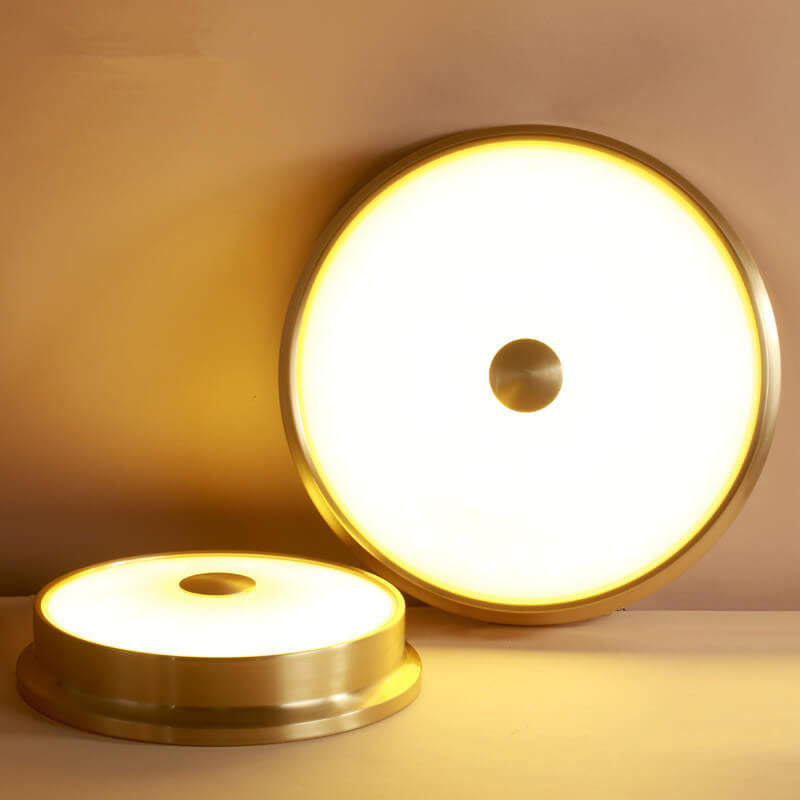 Modern Minimalist Iron Glass Round LED Flush Mount Ceiling Light for Living Room