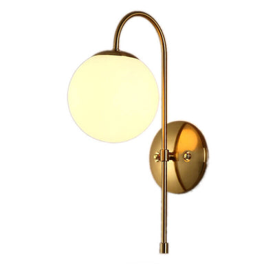 Industrial Iron Glass Globe Shade 1-Light Wall Sconce Lamp