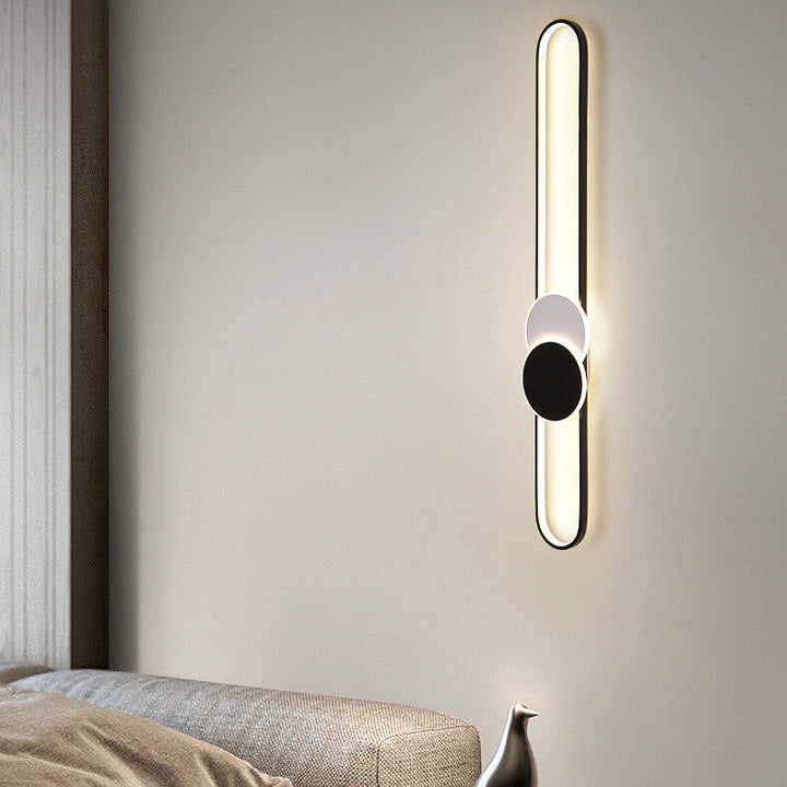 Minimalistisches Langstab-Doppelkreis-Dekor-Design LED-Deckenleuchte 