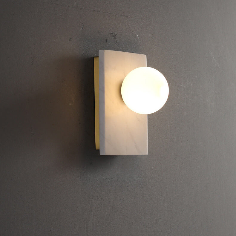 Nordic Marble Rectangular Design 1-Light Wall Sconce Lamp
