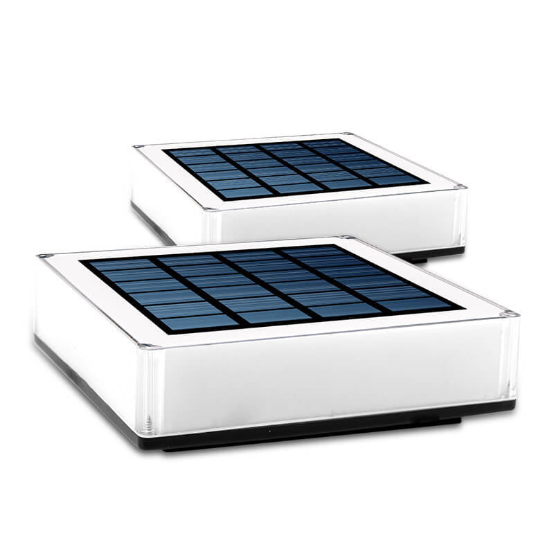 Moderne Solar Flache Quadratische Zaunpfosten Wasserdichte Landschaftsleuchte 