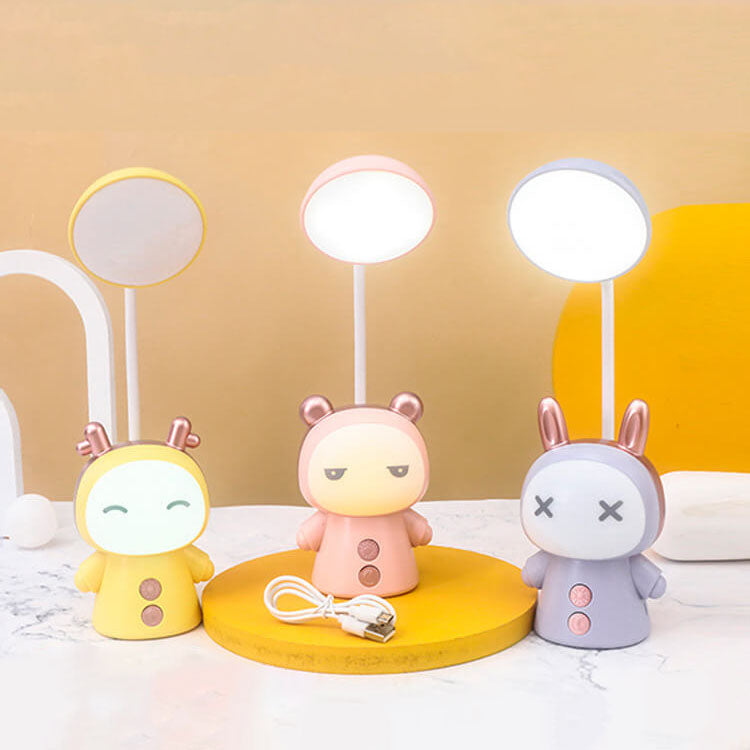 Lámpara de Escritorio para Niños LED de Cuidado de Ojos ABS de Muñeca de Dibujos Animados Colorida 