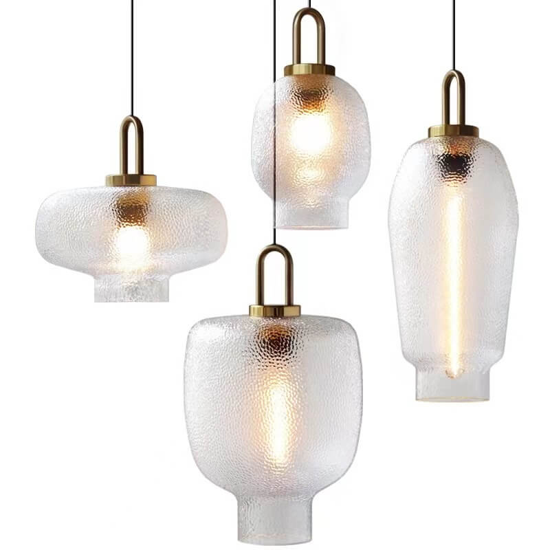 Nordisches Licht Luxus Oval Klar Glas 1-Licht Pendelleuchte 