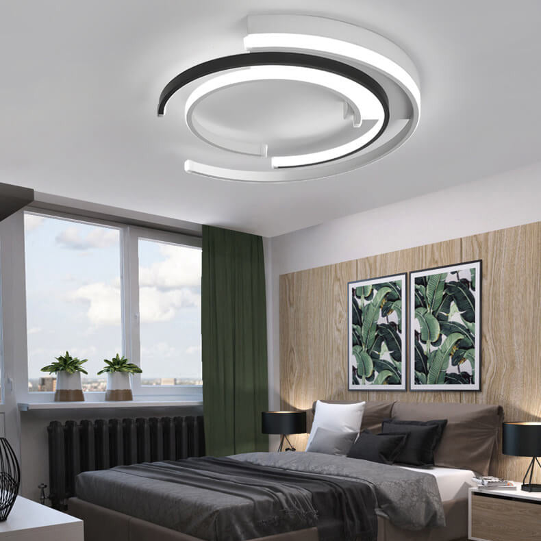 Nordic Creative Circle Half Round LED Flush Mount Ceiling Light