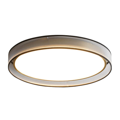 Nordic Luxury Round Fabric Brass Acrylic LED Flush Mount Ceiling Light