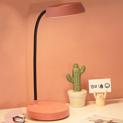 Nordic Minimalist Round Plate LED Touch Eye Protection USB Desk Lamp