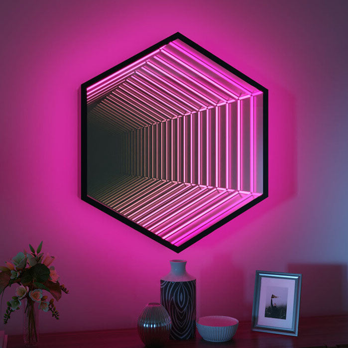 Lampe murale décorative créative à LED hexagonale/octogonale RVB 