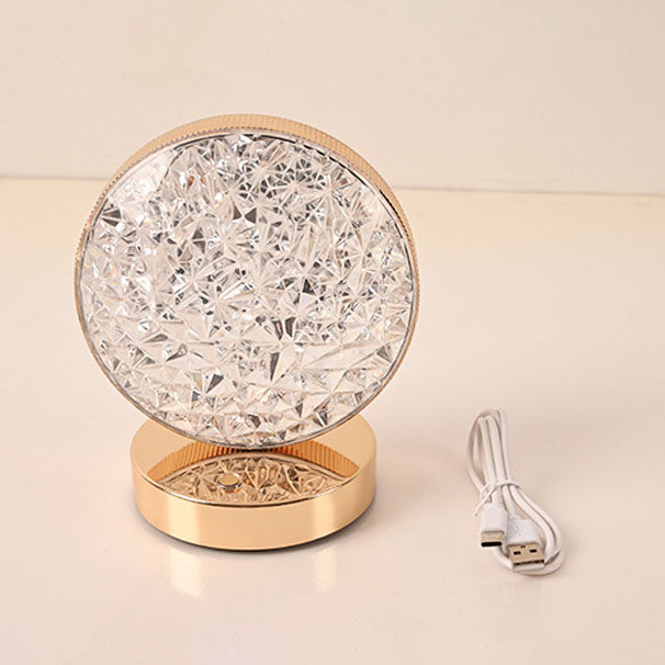 Lampe de table USB LED en acrylique créatif nordique avec géométrie étoile lune en métal 