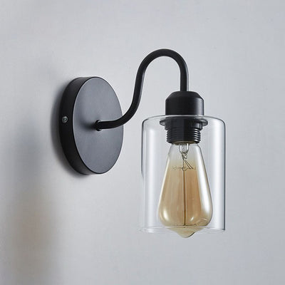 Modern Vintage Industrial Iron Glass 1-Light Wall Sconce Lamp