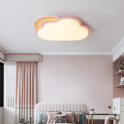 Modern Rainbow Clouds LED Kids Flush Mount Ceiling Light