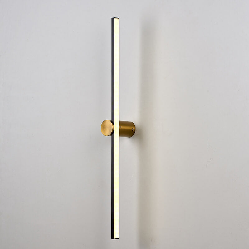 Modern Minimalist Long Aluminum Round Base LED Wall Sconce Lamp