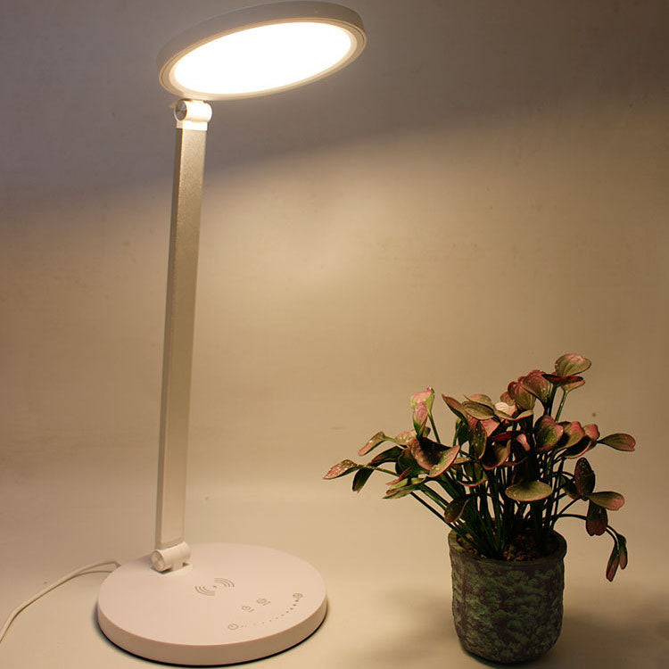 Moderne, schlichte, faltbare kabellose Lade-Touch-LED-Schreibtischlampe aus Aluminium für das Studium 