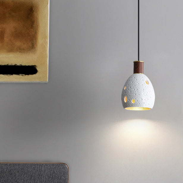 Moderne nordische Pendelleuchte mit Wabenstein-, Kupfer- und Kuppeldesign, rund, 1-flammig, für das Wohnzimmer 