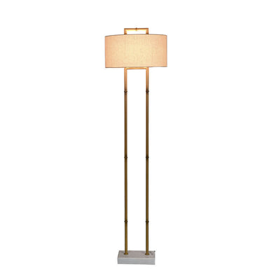 Japanese Vintage Wabi-sabi Iron Marble 1-Light Standing Floor Lamp
