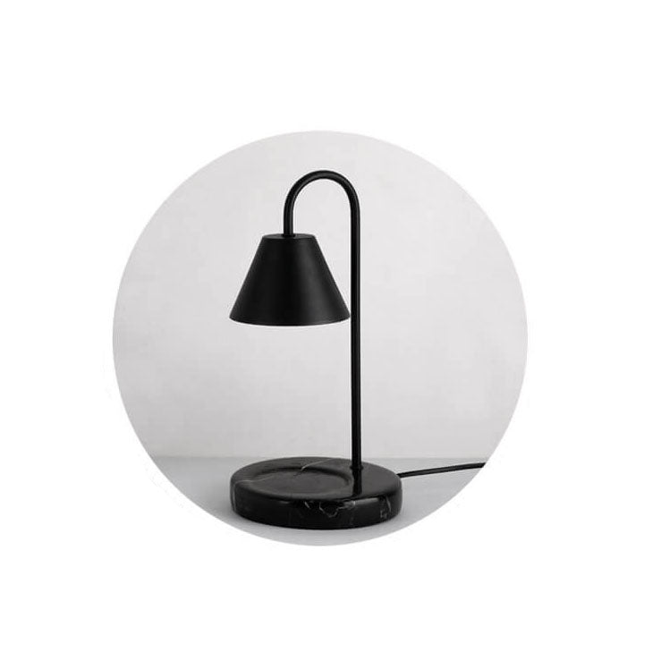 Lámpara de mesa de cera fundida de 1 luz con base de mármol sólido nórdico en forma de cono 