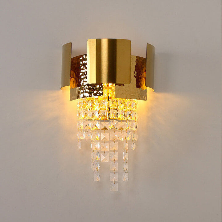 Lámpara de Aplique de Pared de Lujo Moderno con Borlas de Cristal y Oro de 2/3 Luces 