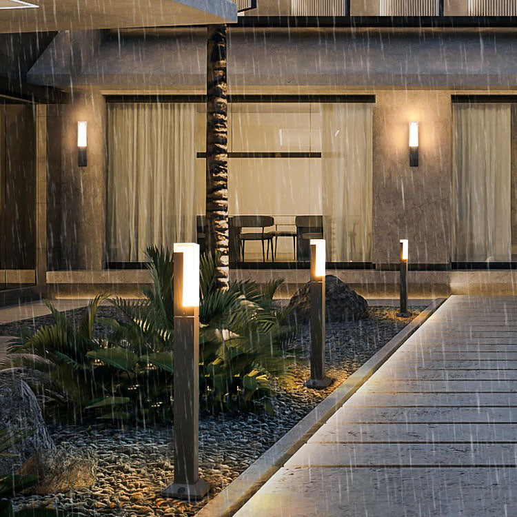 Modern Simplicity Waterproof Rectangular Aluminum Acrylic LED Outdoor Landscape Light For Garden