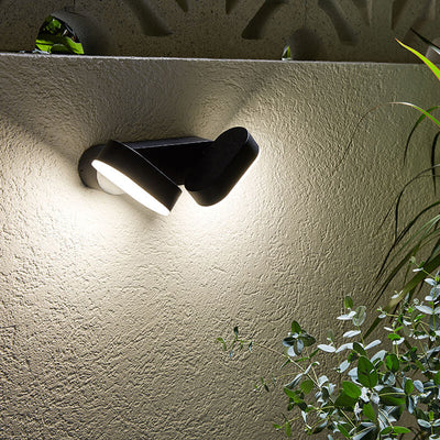 Modern Minimalist Aluminum Outdoor Double Head Adjustable LED Wall Sconce Lamp