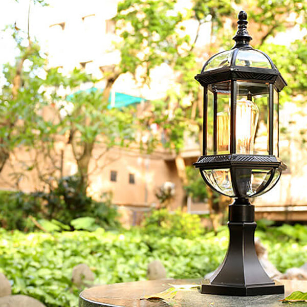 Europäische Vintage-Zaun-Säulen-Pfosten-Licht-Patio im Freien wasserdichte Garten-Licht 