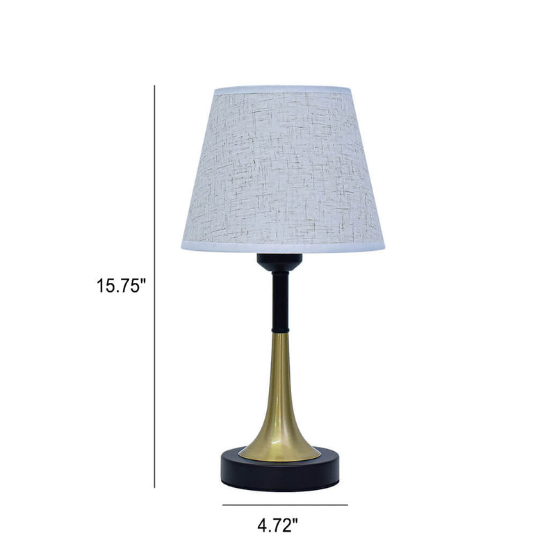 Lampe de table LED avec télécommande USB en tissu métallique rétro européen 