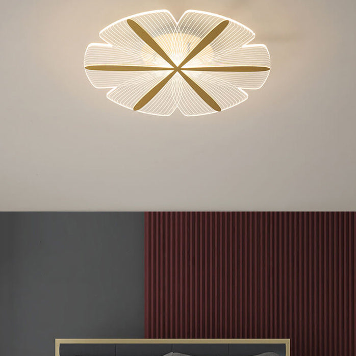 Modern Creative Clear Acrylic Round Flower LED Flush Mount Ceiling Light