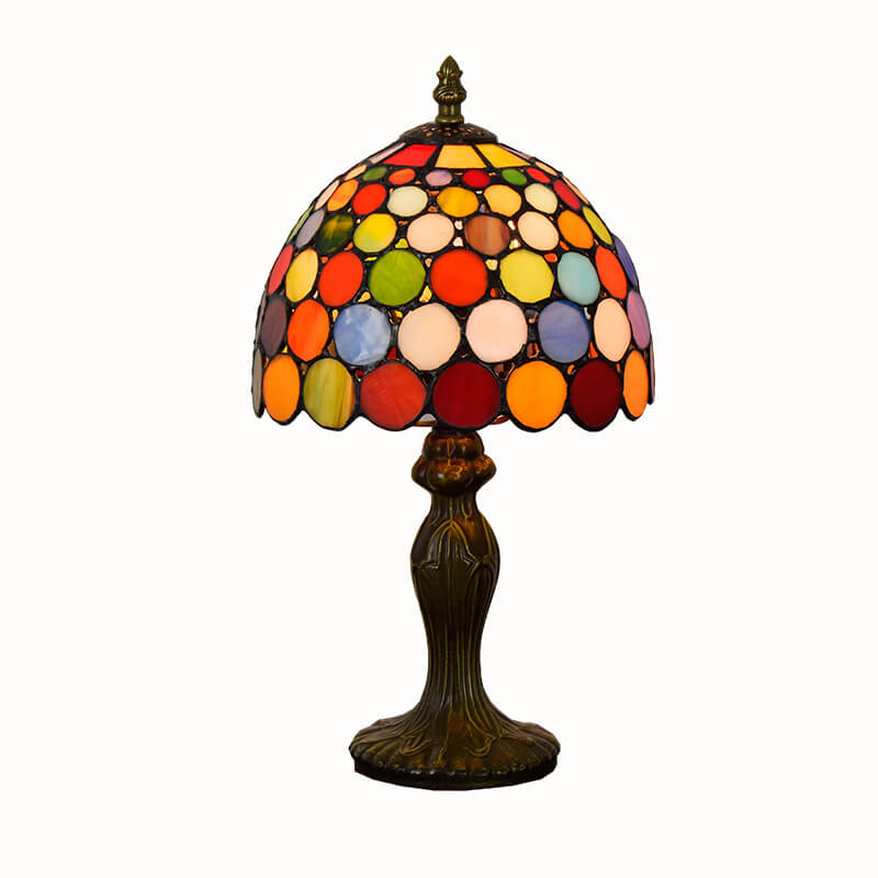 European Style Tiffany Stained Dot Glass 1-Light Table Lamp