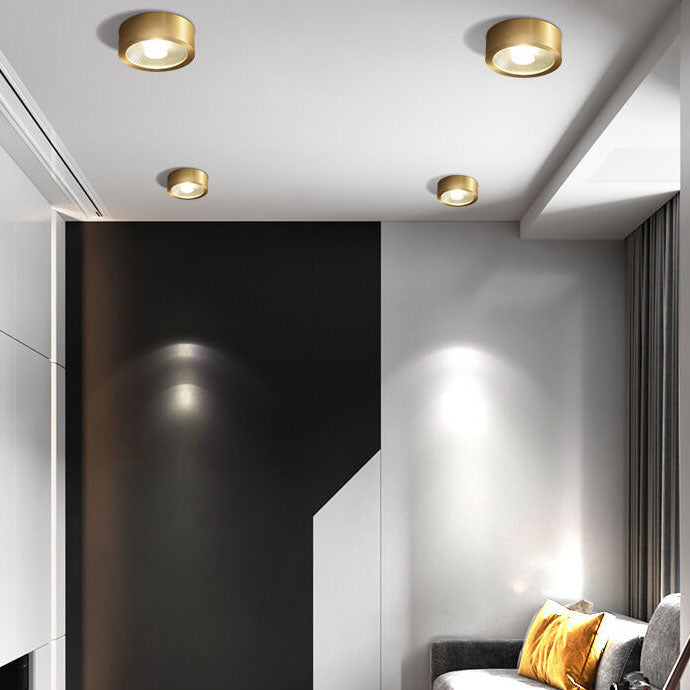 Moderne luxuriöse runde Kupfer-Ultraflach-LED-Deckenleuchte für den Flur 