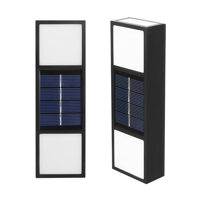 Simple Solar Rectangular Outdoor Waterproof Fence LED Wall Sconce Lamp