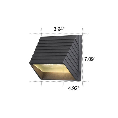 Applique murale étanche à LED trapézoïdale à rayures simples pour extérieur 