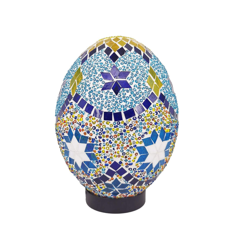 Turkish Handcrafted Mosaic Glass Egg-shaped 1-Light Table Lamp