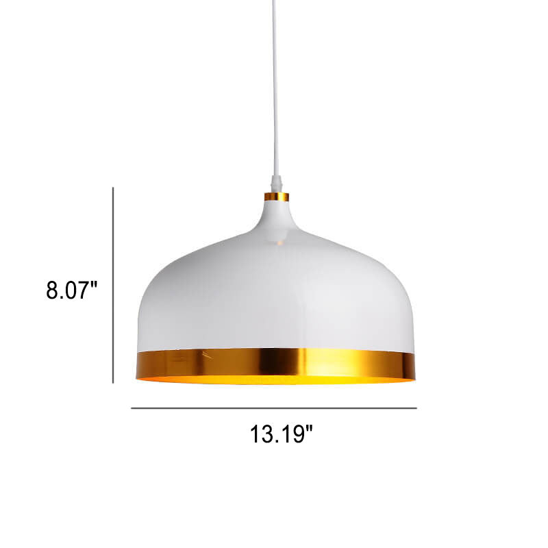 Modern Light Luxury Half Round Aluminum 1-Light Pendant Light