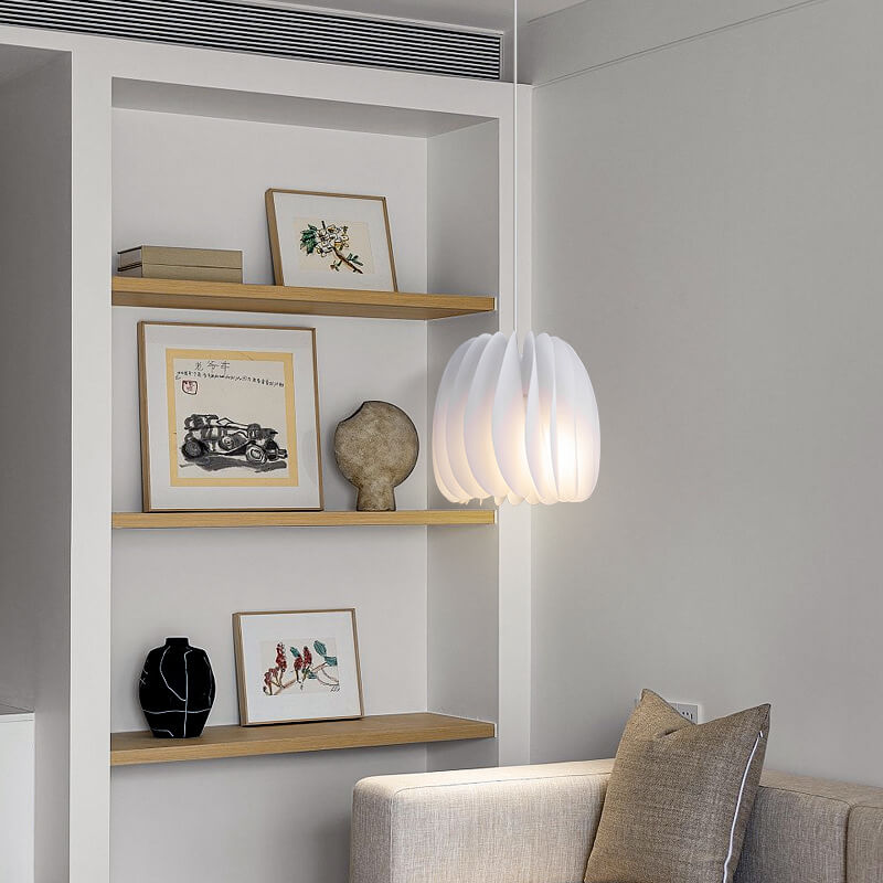 Modern Minimalist Pure White Iron Acrylic 1-Light Pendant Light