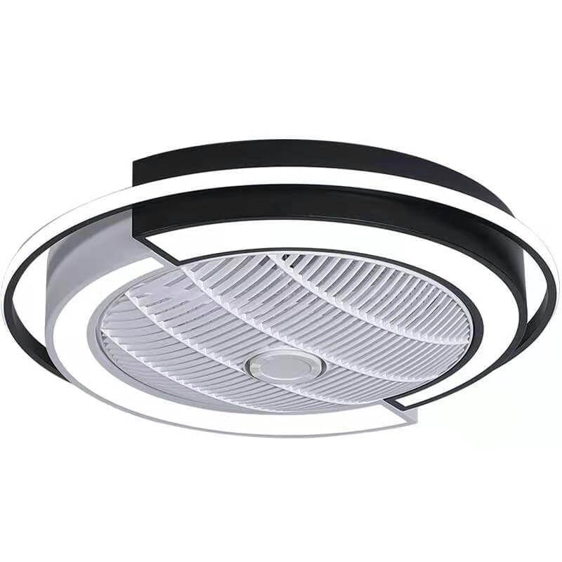 Modern Creative Round LED Semi-Flush Mount Ceiling Fan Light