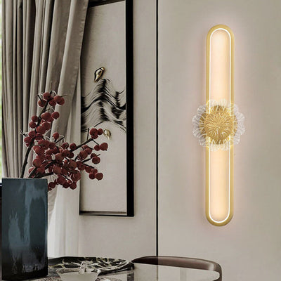 مصباح حائط LED بتصميم حلقة إبداعي بسيط من النحاس الصناعي الكامل 