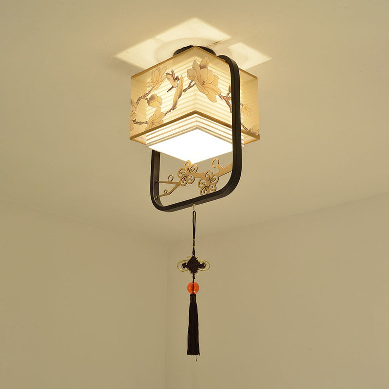 New Chinese Style Flower And Bird 1-Light Pendant Light