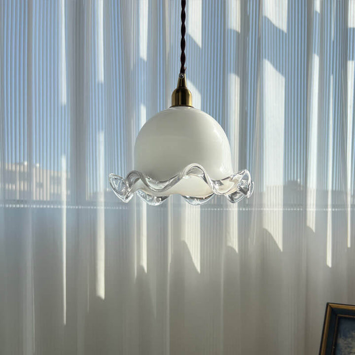 Vintage Pod Milchweißes Glas 1-Licht Pendelleuchte 