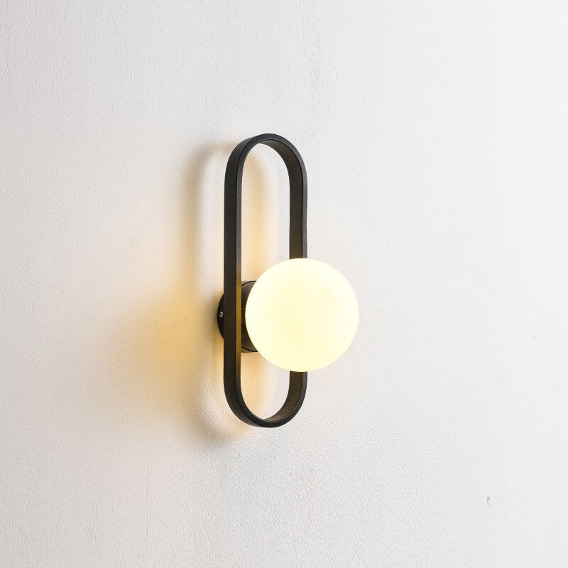 Lámpara de Aplique de Pared de 1 Luz con Diseño Nórdico Simple de Anillo Ovalado 