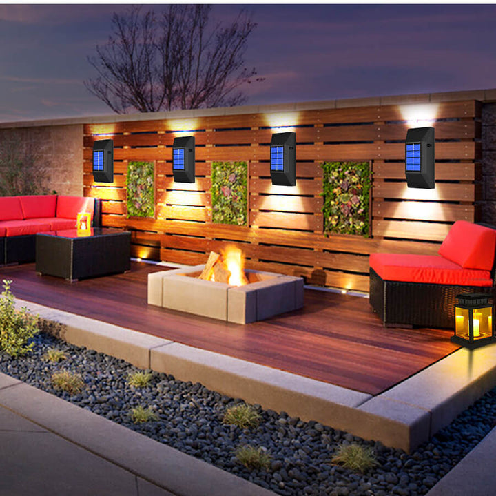 Simple Solar Waterproof Up and Down Lighted LED Wall Sconce Lamp