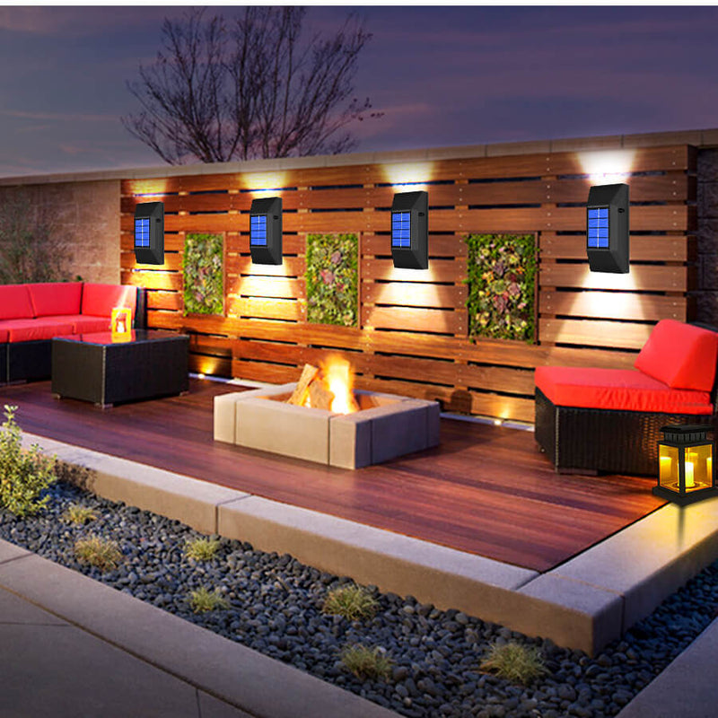 Simple Solar Waterproof Up and Down Lighted LED Wall Sconce Lamp